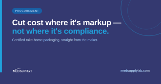 Med Supply Lab — cut cost where it's markup, not where it's compliance