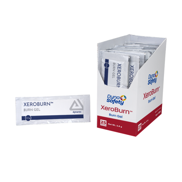 Burn Gel with Lidocaine, 3.5 g Packets, 24 Boxes of 25, box and packet