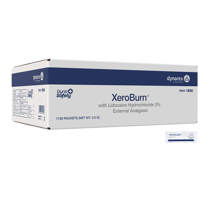 Burn Gel with Lidocaine, 3.5 g Packets, Bulk Case of 1,728, case and packet