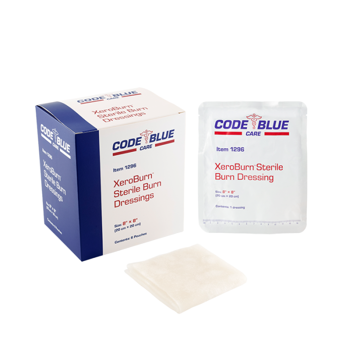 Burn Dressing, Sterile, 8 x 8 in, Case of 36, box and dressing