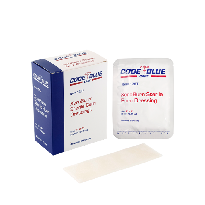 Burn Dressing, Sterile, 2 x 6 in, Case of 192, box and dressing