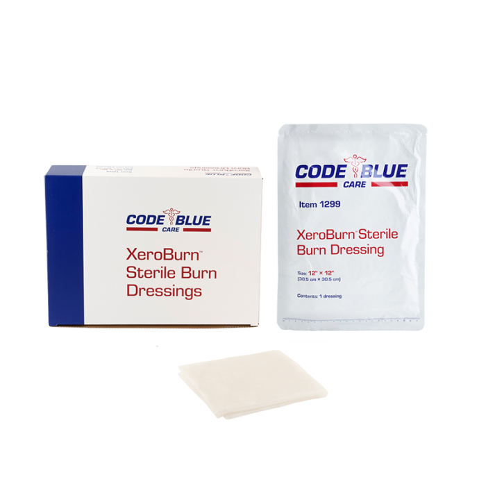 Burn Dressing, Sterile, 12 x 12 in, Case of 18, box and dressing