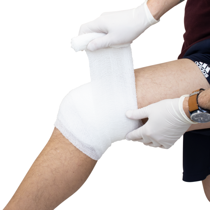 Krinkle Gauze Roll, Non-sterile, 4 1/2 in x 4.1 yd, 6 Ply, Case of 100, roll, in use