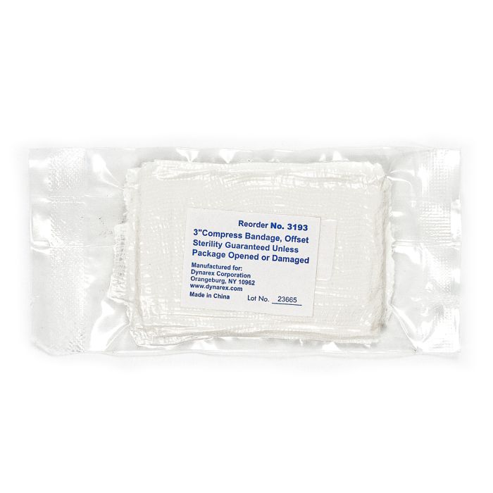 Compress Bandage with Gauze Pad, Sterile, 3 in, Case of 800, bandage