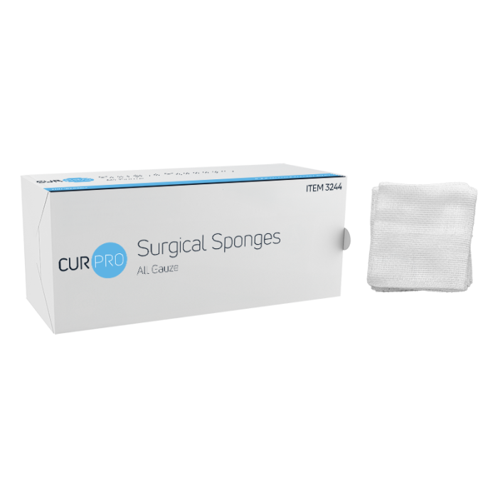 Gauze Sponges, Non-Sterile, 4 x 4 in, 16 Ply, 10 Sleeves of 200, sponge and box