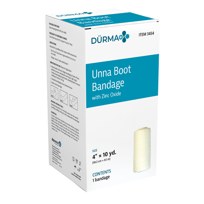 Unna Boot Bandage, 4 in x 10 yd, Case of 12, wrapper