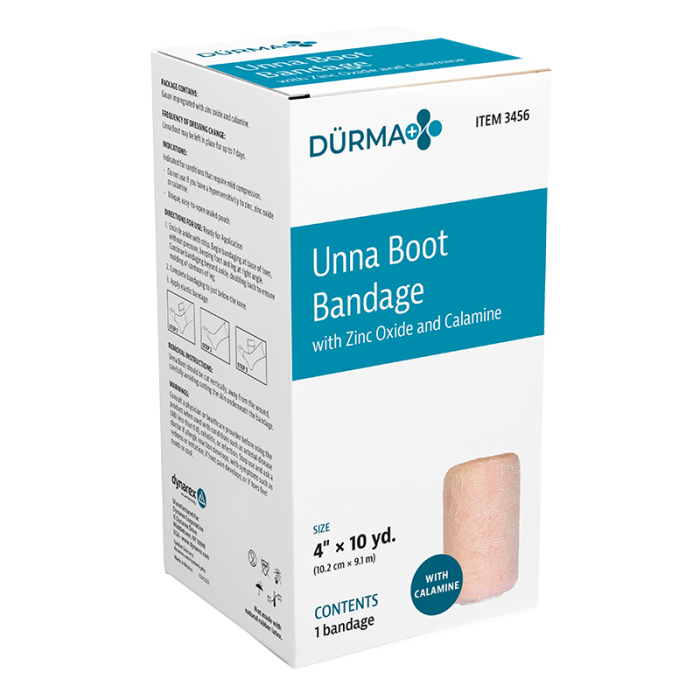 Unna Boot Bandage with Calamine, 4 in x 10 yd, Case of 12, box