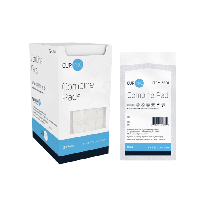 ABD Combine Pads, Sterile, 5 x 9 in, 20 Boxes of 20, pad, box and pouch