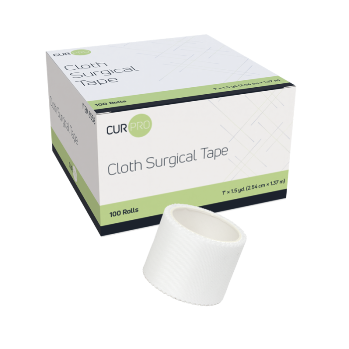 Cloth Surgical Tape, 1 in x 1.5 yd, 5 Boxes of 100, box, top