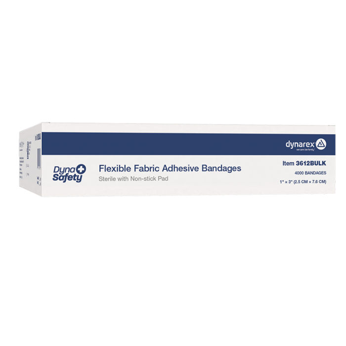 Fabric Adhesive Bandages, Sterile, 1 x 3 in, Bulk Roll of 4,000, case