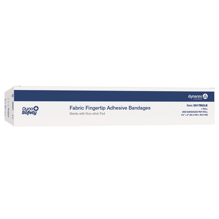 Fingertip Fabric Bandages, Sterile, 1 3/4 x 2 in, Bulk Roll of 2,500, case