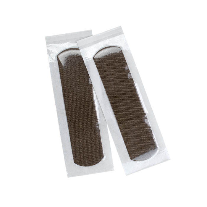 Skin-Tone Fabric Bandages, Dark Brown, 3/4 x 3 in, 24 Boxes of 100, wrapper