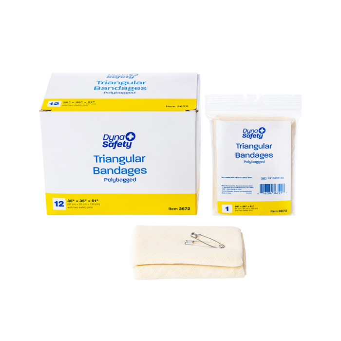 Triangular Bandage, Cotton, 36 x 36 x 51 in, Box of 12, box and wrapper
