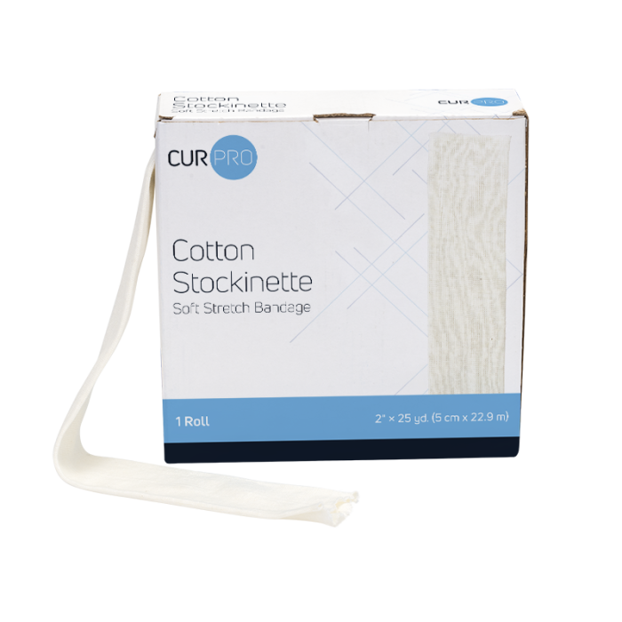 Cotton Stockinette, 2 in x 25 yd, Case of 4 Rolls, box, dispensing