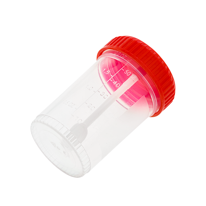 60mL Stool Specimen Container with Spoon, Non-Sterile, side