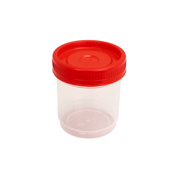 90mL Specimen Container, Sterile, angle