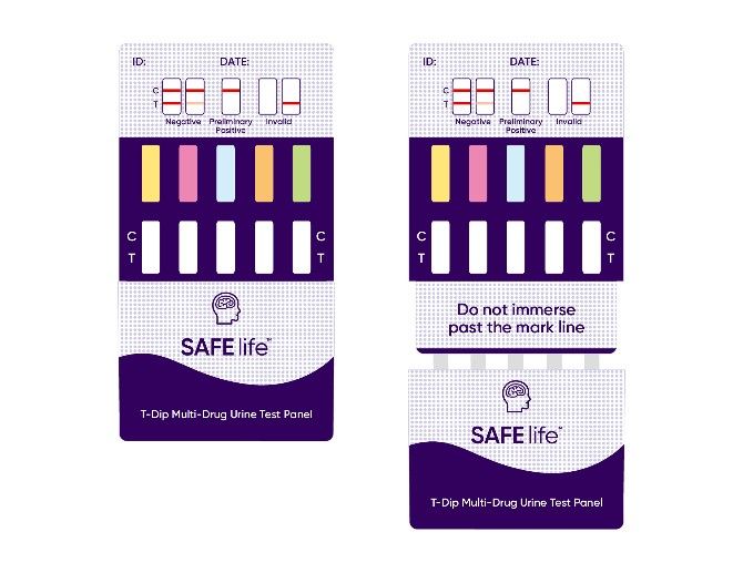 SAFElife T-Dip 5-Panel Urine Test Card, 25 tests