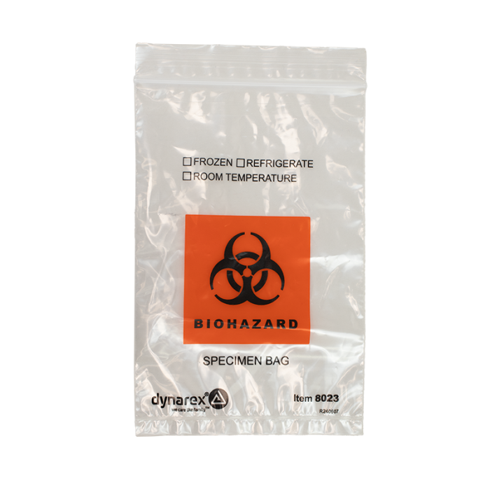 4x6 Specimen Transport Bag with Pouch, Zip Closure, front