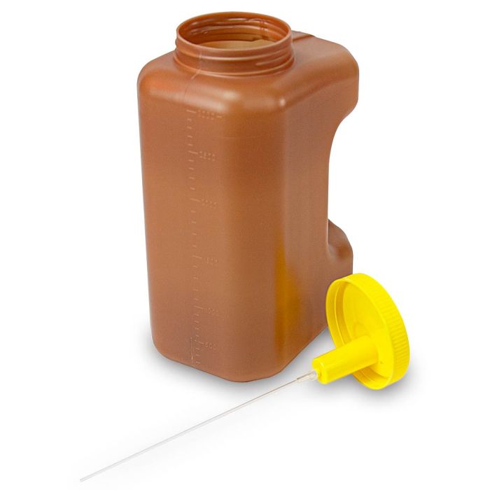 Globe Scientific 3L 24-Hour Urine Collection Container&#44; TransferTop Cap&#44; Amber