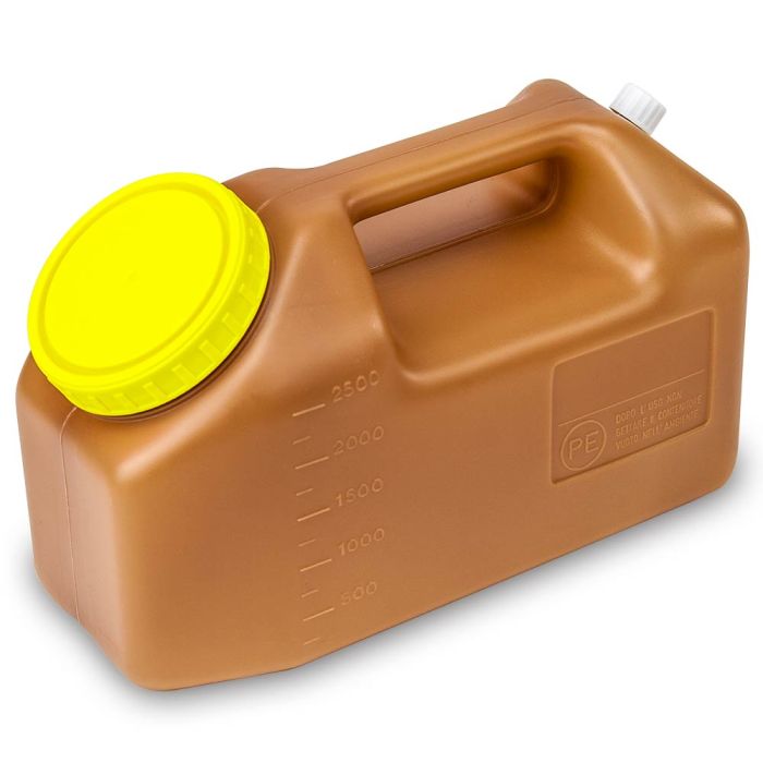 Globe Scientific 2.5L 24-Hour Urine Collection Container&#44; Amber