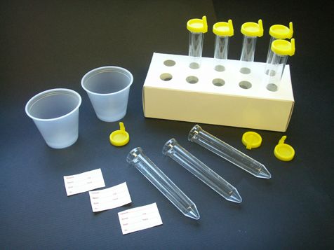 Globe Scientific Uri-Pak Urine Collection Kit&#44; Yellow Snap Cap&#44; Sanitary Grip&#44; with Specimen Rack