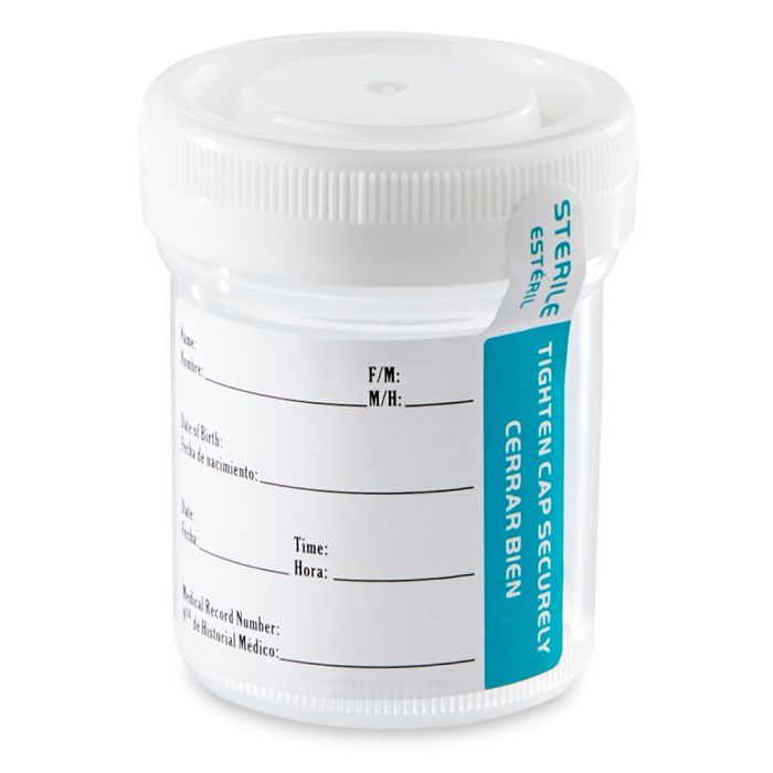 Globe Scientific 60mL Specimen Container&#44; White Cap&#44; Tite-Rite