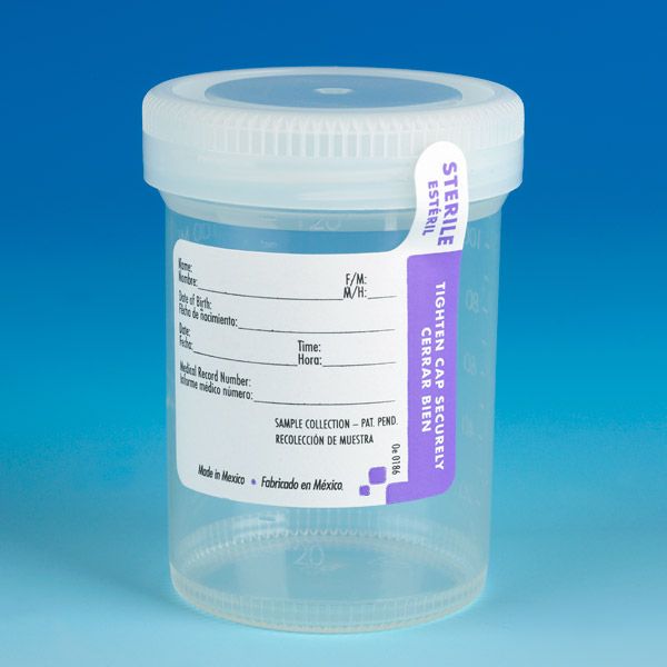 Globe Scientific 120mL Specimen Container&#44; Natural Cap