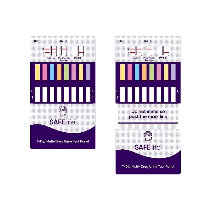 SAFElife T-Dip multi-drug urine dip card