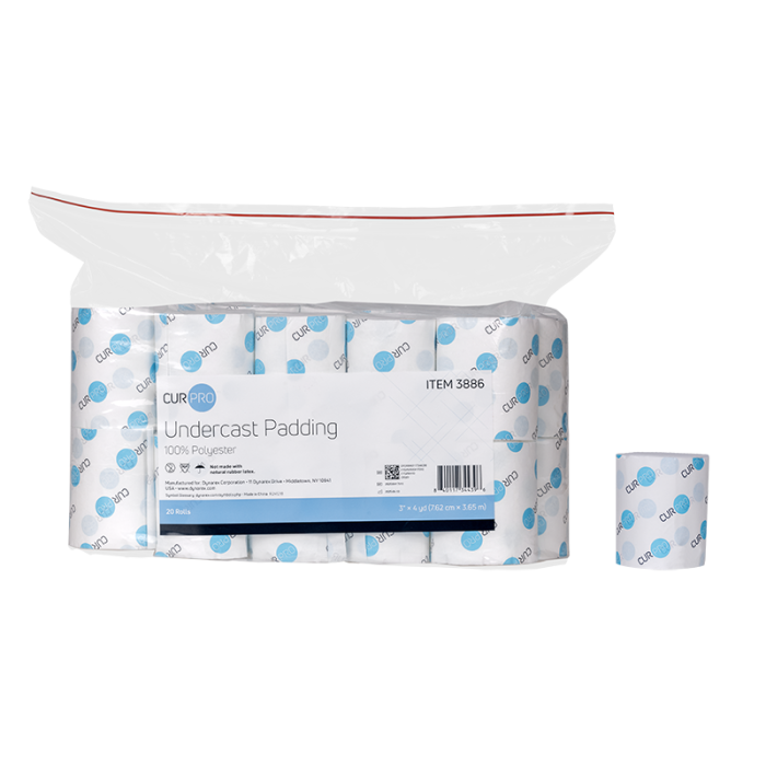 Undercast Padding, Polyester, 3 in x 4 yd, 4 Bags of 20, wrapper