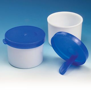 Globe Scientific 20mL Fecal/Stool Specimen Container, White Cap, Non-Sterile