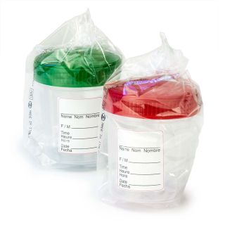 Globe Scientific 4oz Specimen Container, Red Cap (Item 5902R)