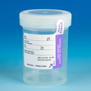 Globe Scientific 120mL Specimen Container, Natural Cap