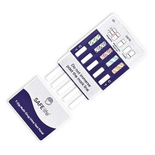 SAFElife T-Dip 9-Panel Urine Test Card (No THC) - AMP, BAR, BUP, BZO, COC, MET, MTD, OPI, OXY