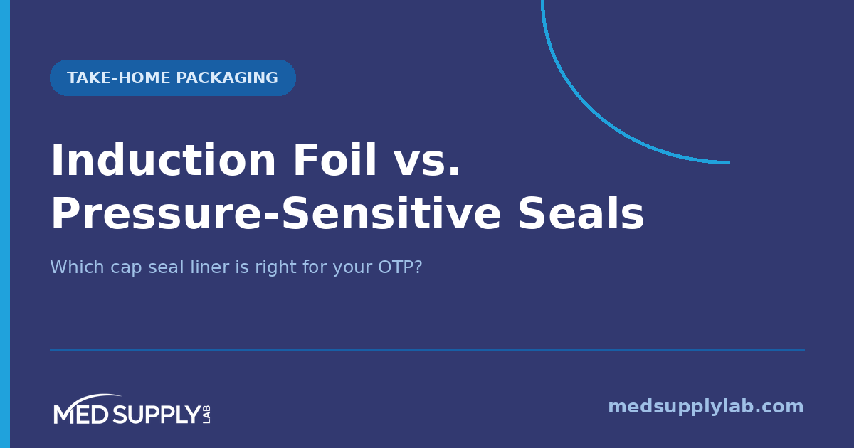 Induction Foil vs. Pressure-Sensitive Seals — which cap seal liner is right for your OTP? | MedSupplyLab blog header