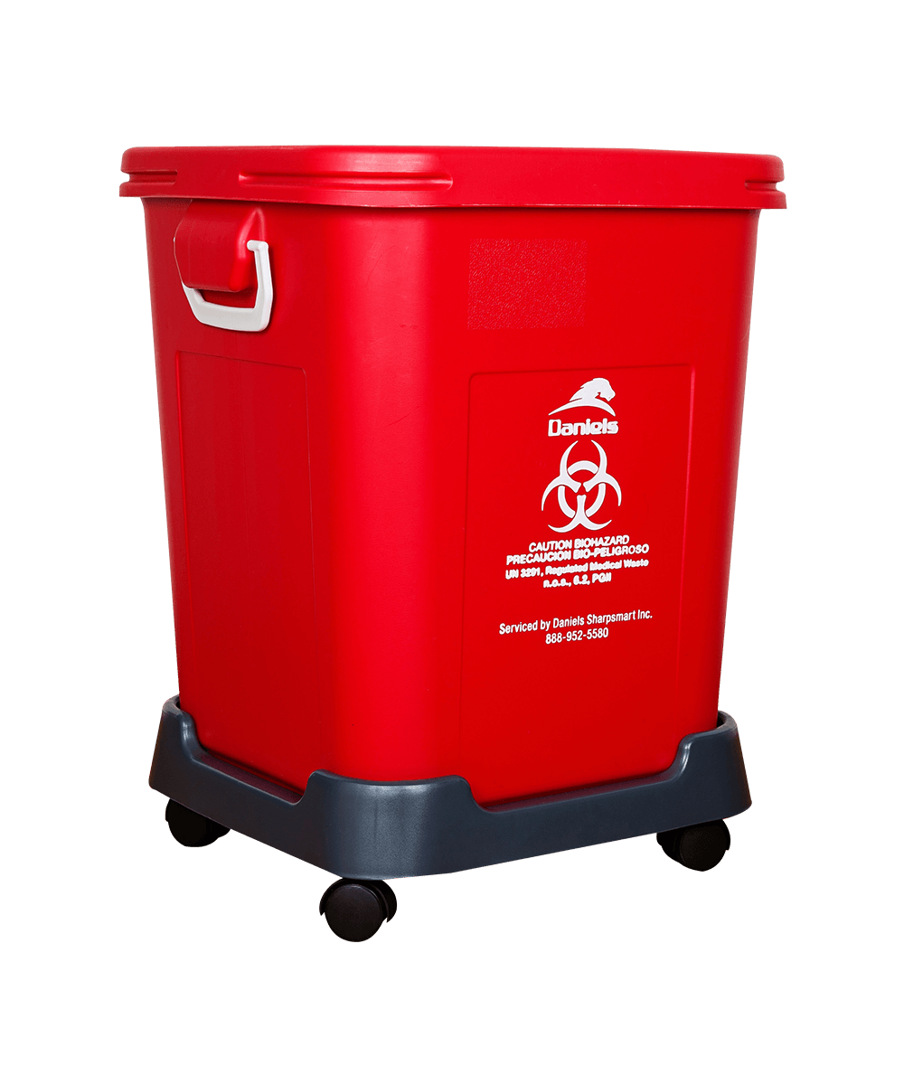 RMW Reusable Tub on counter-weighted dolly